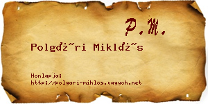 Polgári Miklós névjegykártya